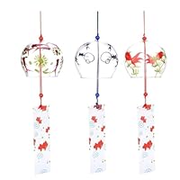 Amazon.co.jp: Buccvut風鈴ガラス江戸風鈴風鈴金魚風鈴短本3 / 4点